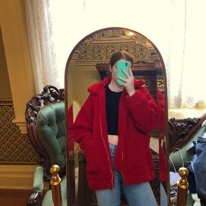 I.AM.GIA Red Teddy Jacket “PIXIE COAT”